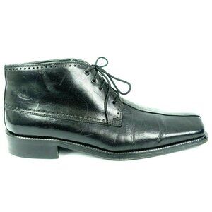 Henri De Vignon Black Leather Men's Lace Up Casual Shoes Size 9.5 M